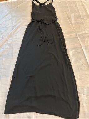 Pretty  by Rory Black Halter Maxi with Waist Tie